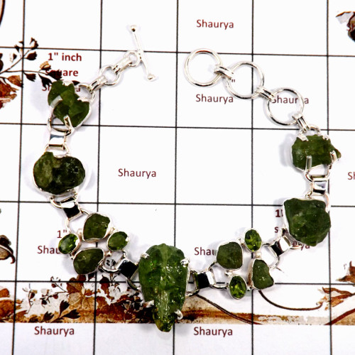 Peridot Rough & Cut O - RGB994-Natural Rough Gemstone Wholesale Bracelets 925 Sterling S Peridot Rough & Cut O - RGB994-Natural Rough Gemstone Wholesale Bracelets 925 Sterling S