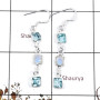 Blue Topaz & Rainbow Moonstone C - BZE723-Stunning Cab & Cut Gemstone Wholesale Bezel Earrings 925 
