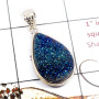 Flat Druzy O - BPS922-Flat Druzy Wholesale Handmade Bezel Pendants 925 Sterling