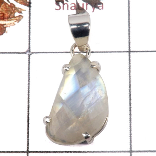 Rainbow Moonstone B - ISP679-Indian Company Wholesale Rainbow Moonstone Pendants 925 S