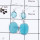 Blue Topaz & Blue Chalcedony O - BZE718-Stunning Two Stone Handmade Bezel Earrings 925 Sterling S