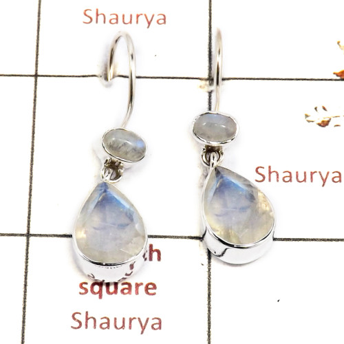 Rainbow Moonstone Cab & Cut D - SPE883-Gorgeous Party Wear 925 Silver Earrings Cab & Cut Gemston