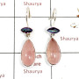 Rose Quartz & Mystic Cut A - SPE882-Solid 925 Sterling Silver Earrings Cab & Cut Gemstone Who