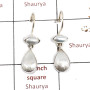 Pearl Cab H - SPE882-Solid 925 Sterling Silver Earrings Cab & Cut Gemstone Who