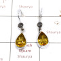 Citrine Cut & Black Rutile B - SPE881-Amazing Design 925 Sterling Silver Earrings Cut & Cab Gem