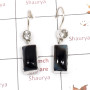 Banded Onyx & Crystal Cut E - SPE881-Amazing Design 925 Sterling Silver Earrings Cut & Cab Gem