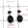 Black Onyx Cab J - SPE881-Amazing Design 925 Sterling Silver Earrings Cut & Cab Gem