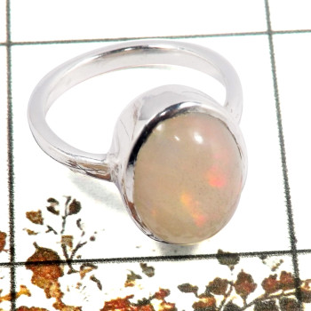 Ethiopian Opal Cab A - SFJ923-Welo Opal Cab Gemstone 925 Sterling Silver Ring Made By I