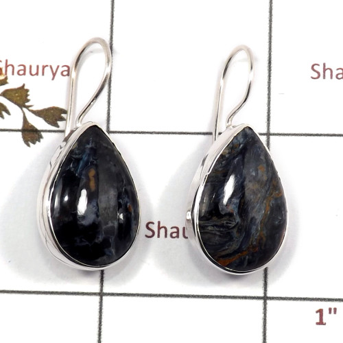 Pietersite Cab O - SPE880-Indian Factory Made Pietersite Gemstone Earrings 925 Ster