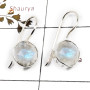 Rainbow Moonstone Cut B - SPE879-Latest Design 925 Silver Plain Setting Earrings Rainbow M