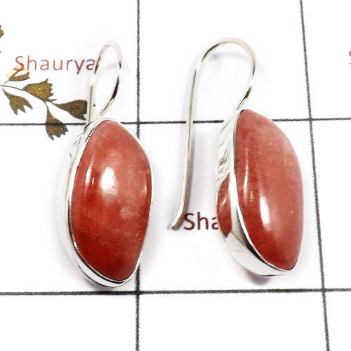 Rhodochrosite Cab E - SPE876-Exclusive Wholesale Earrings 925 Sterling Silver Rhodochr