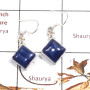 Blue Kyanite Cab F - SPE871-925 Silver Party Wear Blue Kyanite Earrings Cab Gemstone 