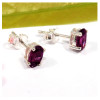 4x6mm Rhodolite Garnet Cut A - SSE847-4x6mm Oval Cut Gemstone Stud Earrings 925 Sterling Silver Wholesale Collection