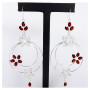 Garnet & Rainbow Moonstone Cut E - BZE716-Party Wear 925 Sterling Silver Bezel Long Earrings Cut & Cab Gemstone Handmade Collect