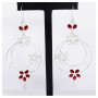 Rainbow Moonstone & Garnet Cut I - BZE716-Party Wear 925 Sterling Silver Bezel Long Earrings Cut & Cab Gemstone Handmade Collect
