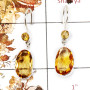 Citrine Cut F - SPE858-Party Wear Look Faceted Cut Gemstone Earrings 925 Silver Plain Setting Handmade India