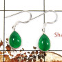Green Onyx Cab B - BZE714-Classic Light Weight Bezel Earrings 925 Sterling Silver Cab Gemstone Made By Indian Company