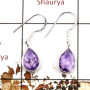 Amethyst Cut A - BZE713-Solid 925 Sterling Silver Bezel Earrings Cut Gemstone Wholesale Collection India