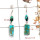 Blue Copper Turquoise Rough & Tibet Turquoise Cab B - SPE854-Party Look Turquoise Rough Gemstone Earrings 925 Silver Plain Setti