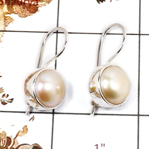 Pearl Cab A - SPE848-Stylish Handmade Party Wear Earrings 925 Sterling Silver Cab Gemstone Wholesale India