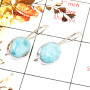 Larimar Cab C - SPE842-Glorious Look Blue Larimar Earrings 925 Sterling Silver Plain Setting Wholesale India