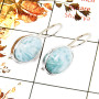 Larimar Cab D - SPE842-Glorious Look Blue Larimar Earrings 925 Sterling Silver Plain Setting Wholesale India