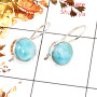 Larimar Cab O - SPE842-Glorious Look Blue Larimar Earrings 925 Sterling Silver Plain Setting Wholesale India