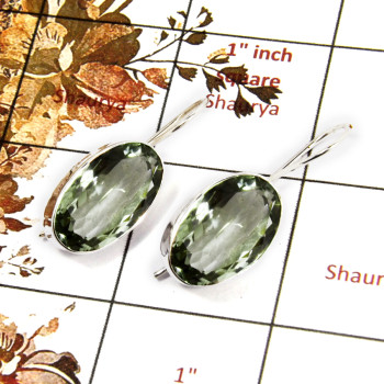 Green Amethyst Cut E - SPE841-Sparkling Green Amethyst Cut Stone Earrings 925 Silver Plain Setting Made By Indian Factory Green Amethyst Cut E - SPE841-Sparkling Green Amethyst Cut Stone Earrings 925 Silver Plain Setting Made By Indian Factory