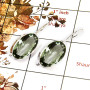 Green Amethyst Cut E - SPE841-Sparkling Green Amethyst Cut Stone Earrings 925 Silver Plain Setting Made By Indian Factory