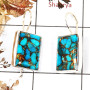 Blue Copper Turquoise Cab C - SPE829-Solid 925 Silver Pretty Look Blue Copper Turquoise Earrings Wholesale Collection