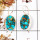 Blue Copper Turquoise Cab O - SPE829-Solid 925 Silver Pretty Look Blue Copper Turquoise Earrings Wholesale Collection