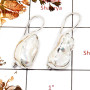 Biwa Pearl A - SPE824-Indian Factory Made Gorgeous Rough Gemstone Earrings 925 Silver Plain Setting
