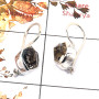 Herkimer Diamond Rough O - SPE823-Amazing Herkimer Diamond Rough Stone Earrings 925 Sterling Silver Plain Setting