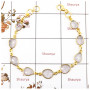 Rose Quartz Cut E - SBB891-Party Wear Cut Gemstone Bezel Bracelet 925 Sterling Silver 18K Gold Plated Collection