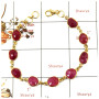Ruby Cut I - SBB891-Party Wear Cut Gemstone Bezel Bracelet 925 Sterling Silver 18K Gold Plated Collection