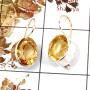 Citrine Cut A - SPE821-Indian Company Made Cut Gemstone Earrings 925 Sterling Silver Plain Setting