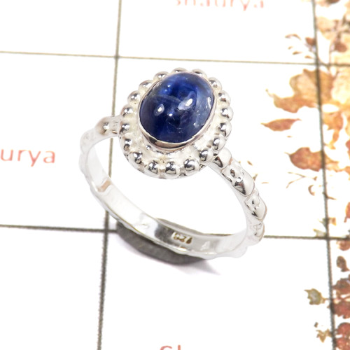 Kyanite Cab D - RBS859-Indian Company Made Light Weight Ring Cab Gemstone 925 Sterling Silver