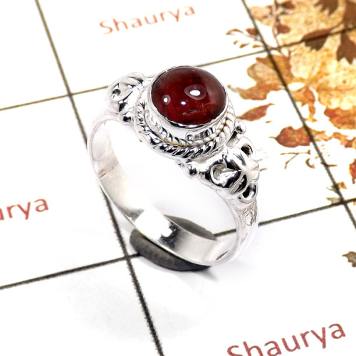 Tourmaline Cab D - RBS857-Exclusive Light Weight Cab Gemstone Ring 925 Sterling Silver Handmade Design