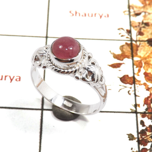 Tourmaline Cab E - RBS857-Exclusive Light Weight Cab Gemstone Ring 925 Sterling Silver Handmade Design