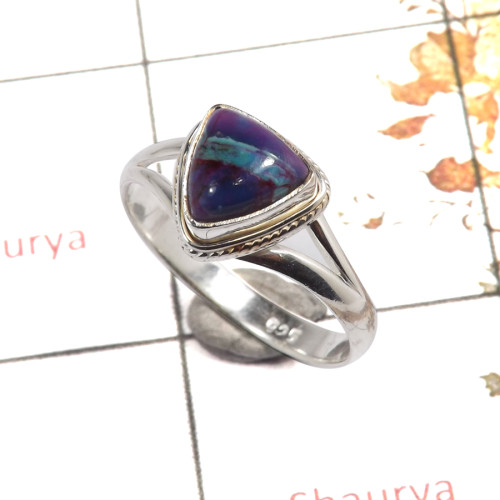 Purple Turquoise Cab B - RBS855-New Design Solid 925 Sterling Silver Ring Made Natural Cab Gemstone