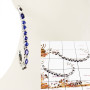 Iolite Cut & Lapis Cab A - SDE719-Solid 925 Sterling Silver Multi Stone Statement Long Earrings Handmade Collection