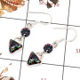 Mystic Cut A - SPE818-Solid 925 Sterling Silver Earrings Plain Setting Cut Gemstone Handmade Design