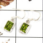 Peridot Cut C - SPE817-Party Wear Solid 925 Sterling Silver Plain Setting Earrings Cut Gemstone Handmade India