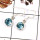 Blue Topaz Cut C - SPE815-Indian Company Made Cut Gemstone Earrings Solid 925 Sterling Silver