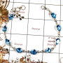 Blue Topaz Cut E - SPB899-Indian Company Handmade Design Bracelet 925 Sterling Silver Cut Gemstone
