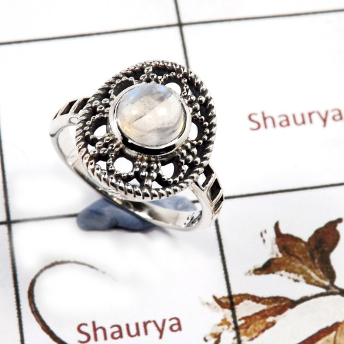 Rainbow Moonstone Cab D - SCR809-Party Wear Cab Gemstone Casting Ring 925 Sterling Silver