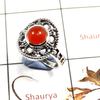 Carnelian Cab O - SCR809-Party Wear Cab Gemstone Casting Ring 925 Sterling Silver Carnelian Cab O - SCR809-Party Wear Cab Gemstone Casting Ring 925 Sterling Silver