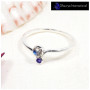 Rainbow Moonstone Cab & Amethyst Cut G - SFJ914-Light Weight Two Gemstone Solid 925 Silver Tiny Ring Cab & Cut Gemstone