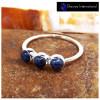Sodalite Cab B - SFJ913-Exclusive Cabochon Gemstone Light Weight Trilogy Ring 925 Sterling Silver