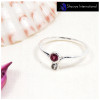 Rhodolite Garnet & White Topaz Cut G - SFJ912-Newly Design Two Stone Light Weight Midi Ring Solid 925 Sterling Silver